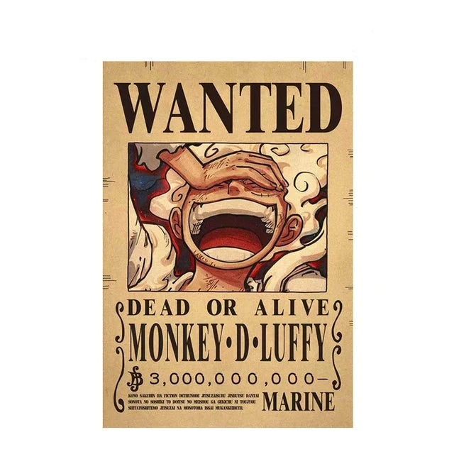 Vintage One Piece Bounty Posters-Luffy &amp; Crew para decoración de pared - 40 opciones 