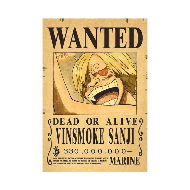 Affiches vintage One Piece Bounty-Luffy &amp; Crew pour décoration murale - 40 options