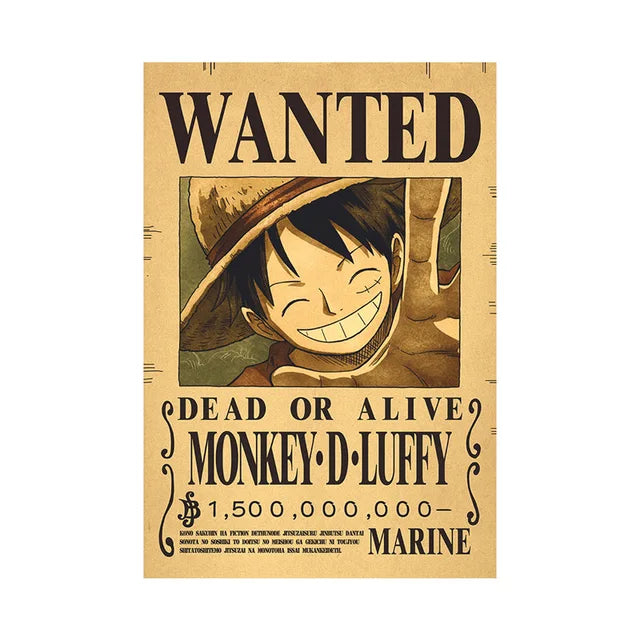 Affiches vintage One Piece Bounty-Luffy &amp; Crew pour décoration murale - 40 options