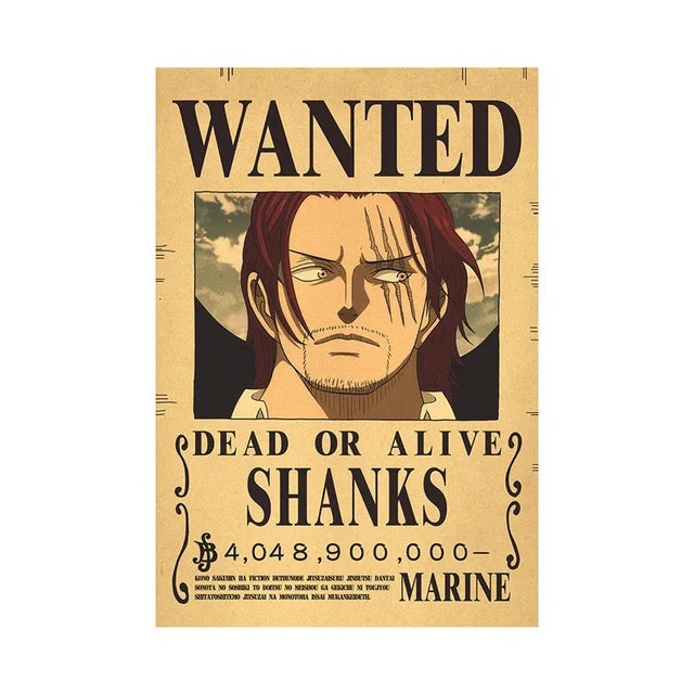 Vintage One Piece Bounty Posters-Luffy &amp; Crew para decoración de pared - 40 opciones 