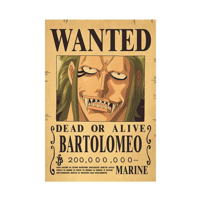 Vintage One Piece Bounty Posters-Luffy &amp; Crew para decoración de pared - 40 opciones 