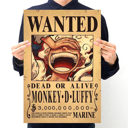 Vintage One Piece Bounty Posters-Luffy &amp; Crew para decoración de pared - 40 opciones 