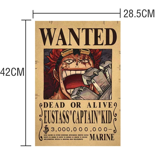 Vintage One Piece Bounty Posters-Luffy &amp; Crew para decoración de pared - 40 opciones 