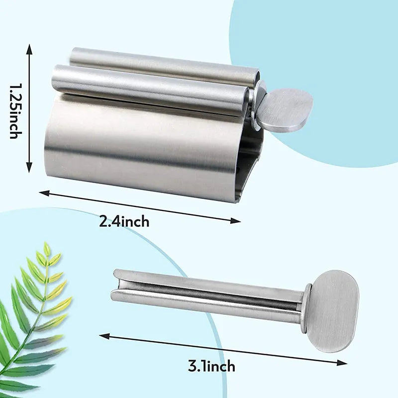 Bathroom Accessories Toothpaste Squeezer Tube Roller Stainless Steel Wringer Roller Rotate Dispenser for Ointments Cosmetics