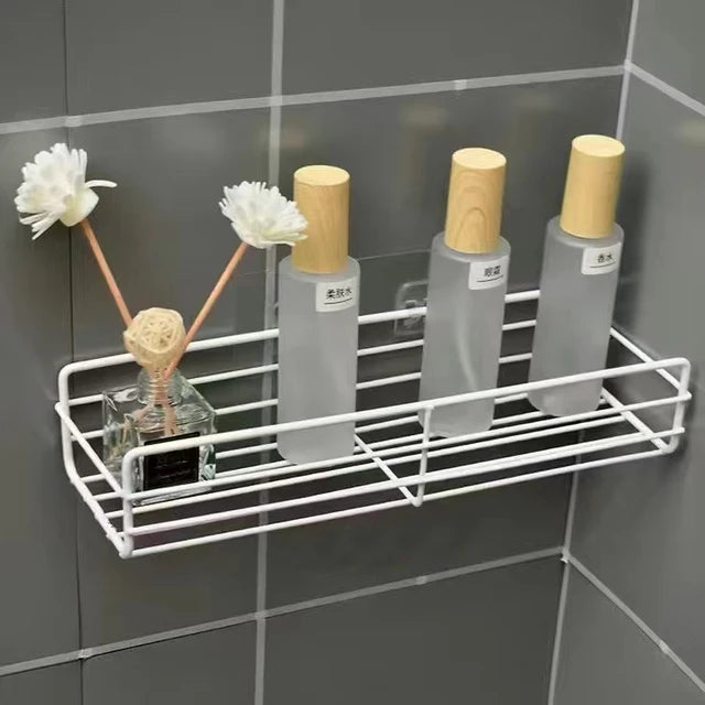 Étagère de salle de bain murale, étagère de rangement d'angle, porte-shampoing, support cosmétique, panier de vidange de douche en fer, organisateur de salle de bain