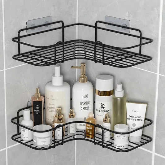 Étagère de salle de bain murale, étagère de rangement d'angle, porte-shampoing, support cosmétique, panier de vidange de douche en fer, organisateur de salle de bain