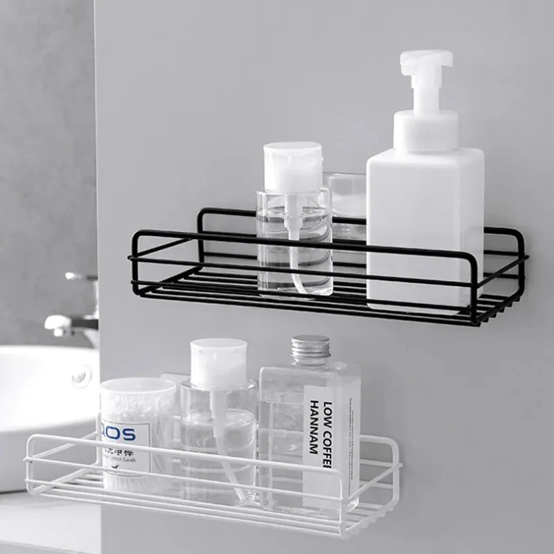 Étagère de salle de bain murale, étagère de rangement d'angle, porte-shampoing, support cosmétique, panier de vidange de douche en fer, organisateur de salle de bain