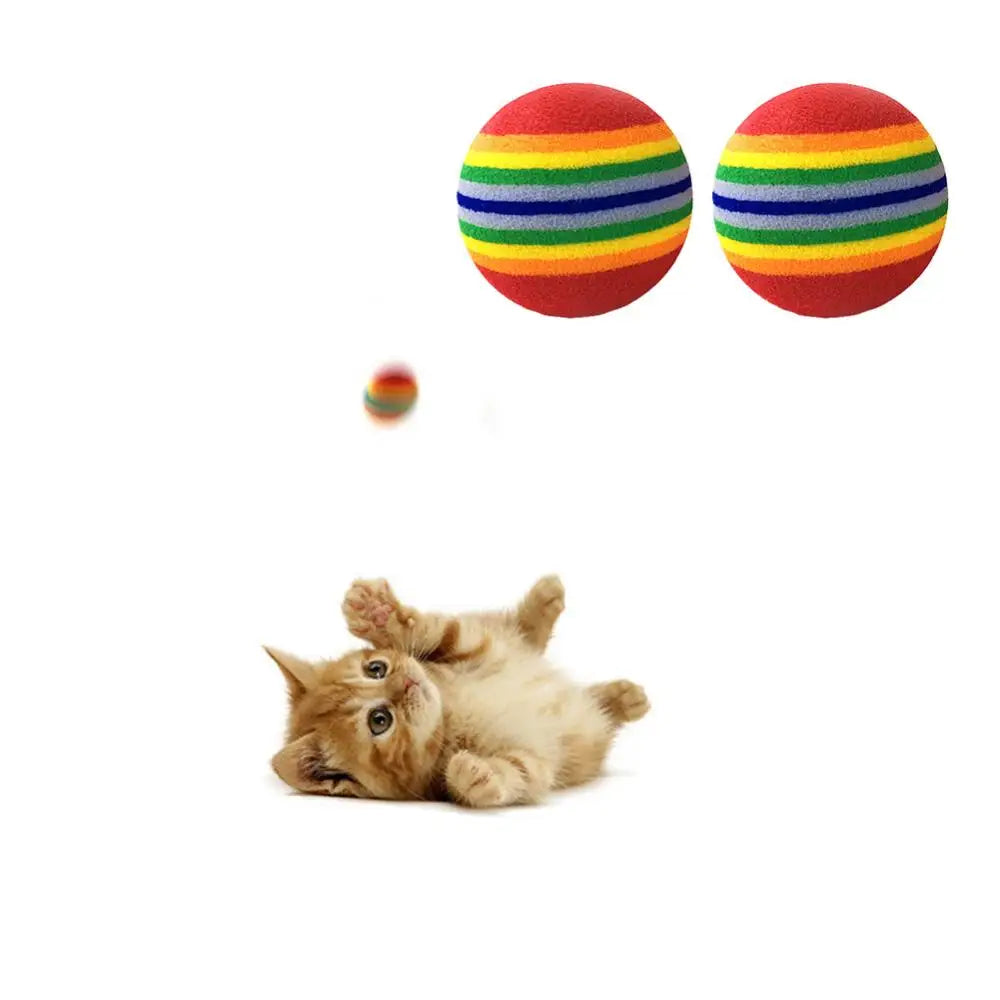 Boule de jouet colorée pour chat, jouets interactifs, hochet à mâcher, à gratter, balle en mousse naturelle, formation, fournitures pour animaux de compagnie