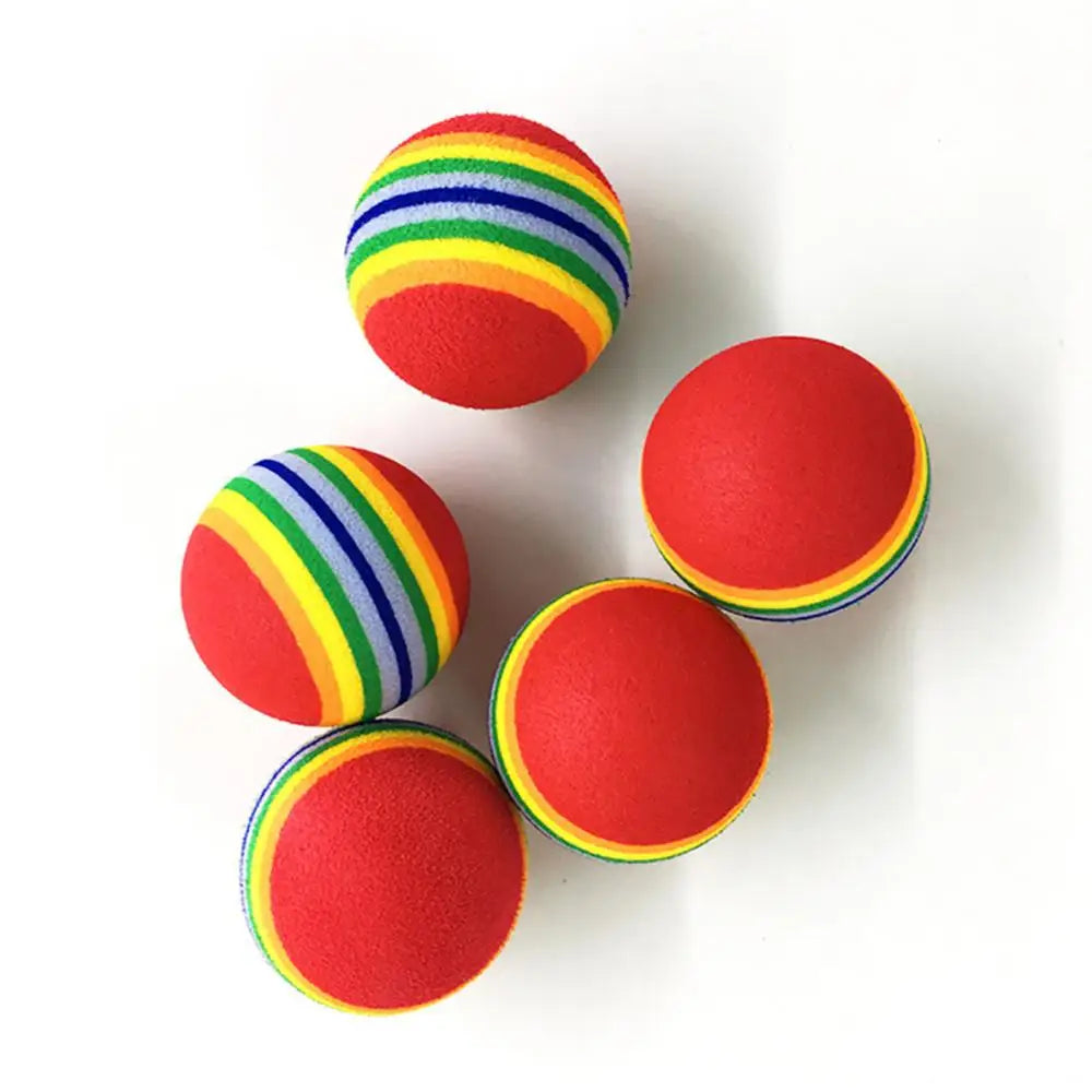 Pelota de juguete colorida para gatos, juguetes interactivos para gatos, sonajero para masticar, pelota de espuma Natural para rascar, suministros para entrenamiento de mascotas