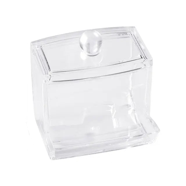 Cotton Swab Ball Storage Box With Lid Large Capacity Bathroom Acrylic Transparent Container Jar Dispenser