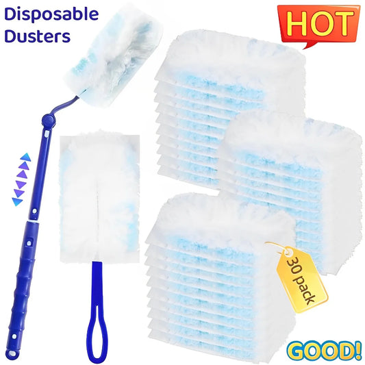 Disposable Dusters with Replace Heads Scalable Cleaning Brush Duty Duster Refills Electrostatic Duster Home Office Cleaning Tool