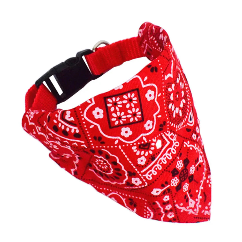 Dog Bandana Collar Scarf Adj Handkerchief for Puppy and Cat S M L Size Dogs