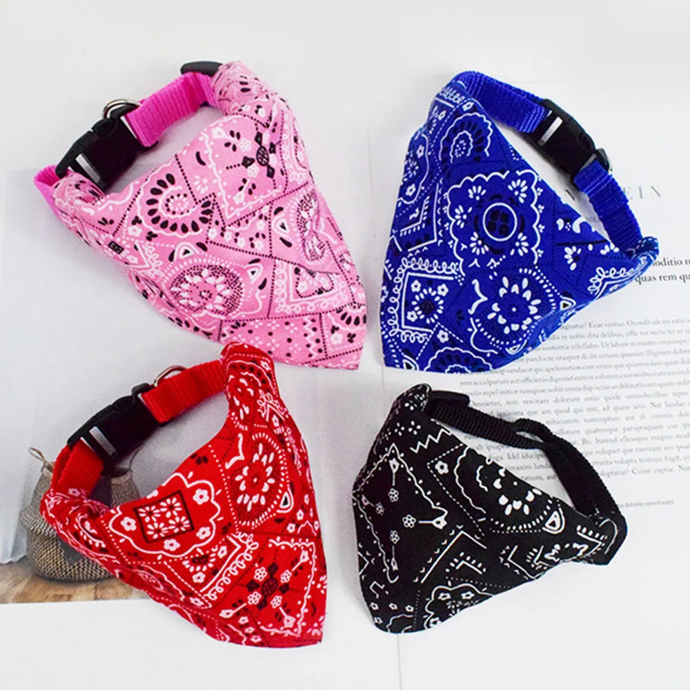 Dog Bandana Collar Scarf Adj Handkerchief for Puppy and Cat S M L Size Dogs