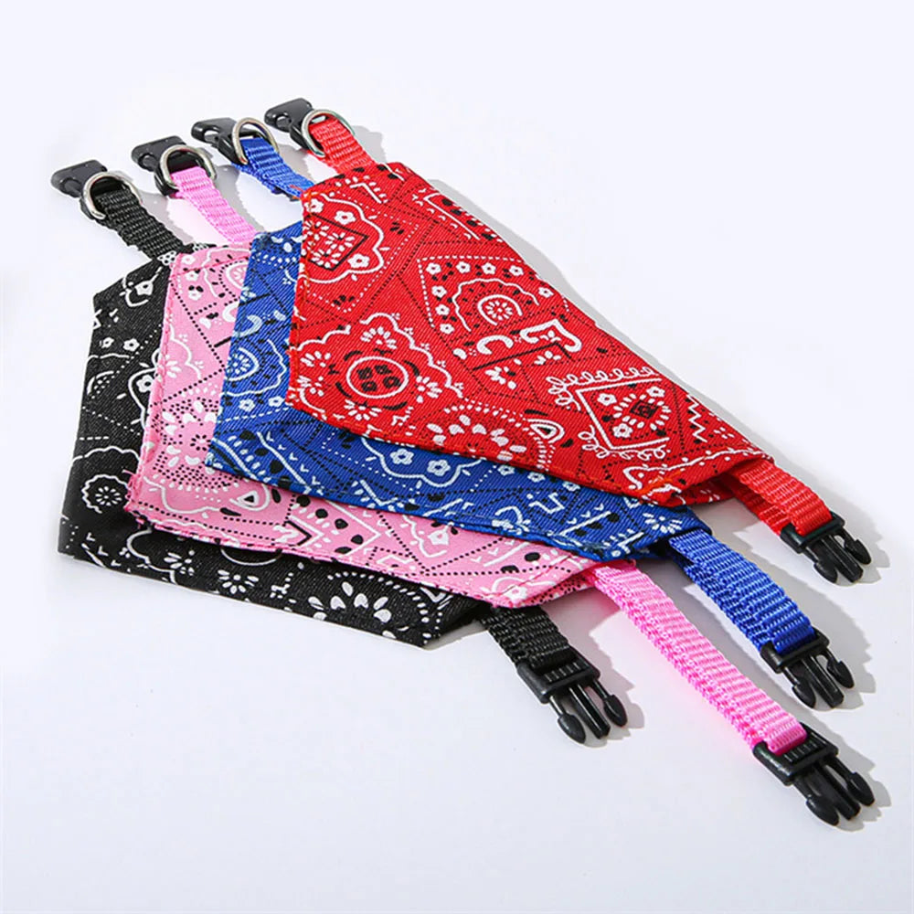 Dog Bandana Collar Scarf Adj Handkerchief for Puppy and Cat S M L Size Dogs