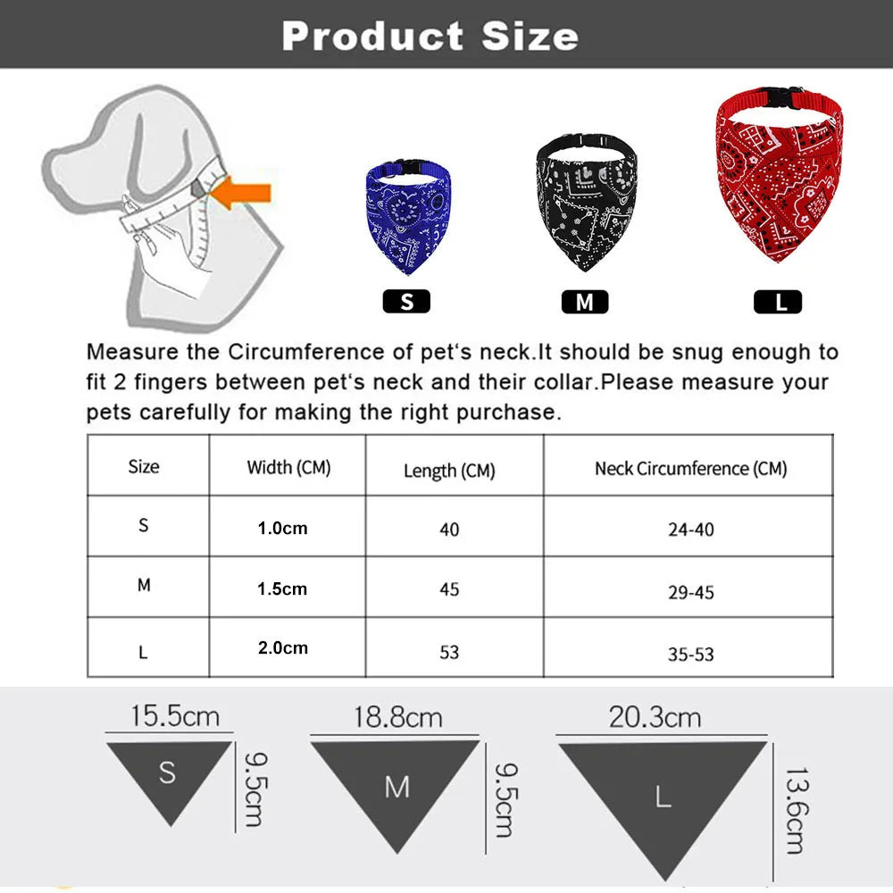 Pañuelo para perro, bufanda, pañuelo Adj para cachorros y gatos, tamaño SML