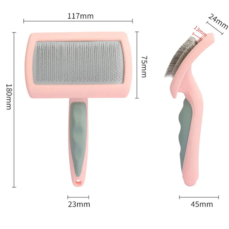 Brosse pour chien en acier inoxydable, peignes pour chiens, Massage, toilettage pour chiens, épilateur de poils d'animaux, outils de nettoyage, poignée souple, peigne pour chat