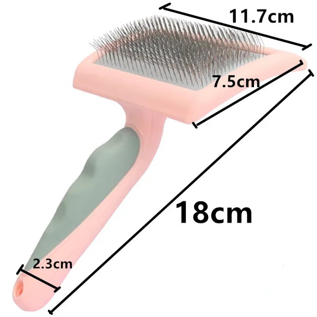 Dog Brush Stainless Steel Dogs Combs Massage Dog Grooming Brush Pet Hair Remover Cleaning Tools Soft Handle Cat Comb Brush Cat