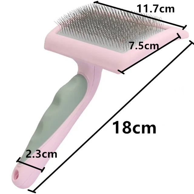 Dog Brush Stainless Steel Dogs Combs Massage Dog Grooming Brush Pet Hair Remover Cleaning Tools Soft Handle Cat Comb Brush Cat