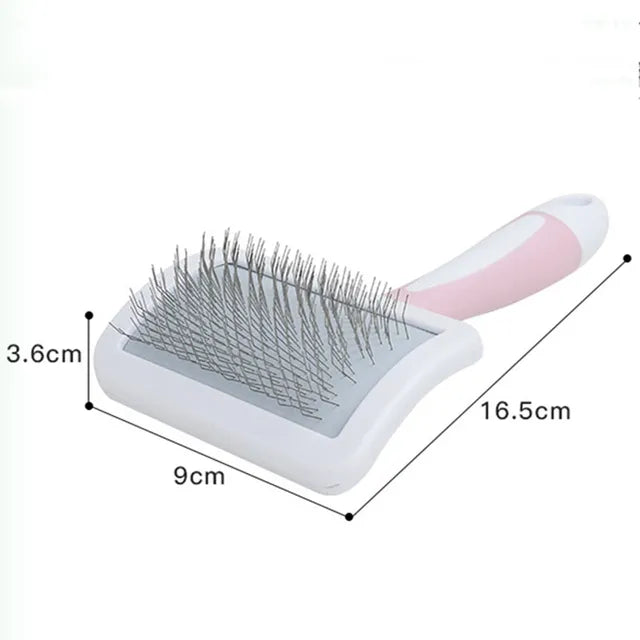 Dog Brush Stainless Steel Dogs Combs Massage Dog Grooming Brush Pet Hair Remover Cleaning Tools Soft Handle Cat Comb Brush Cat