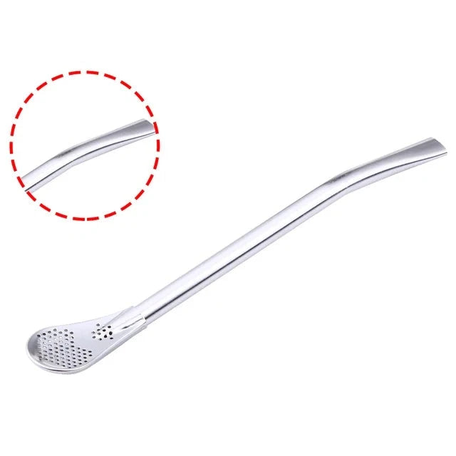 Drinking Straw Filter Handmade Stainless Steel Drinking Straw Spoon Tea Filter Grass Matte Tea Straws Bulb Pumpkin Reusable Tea