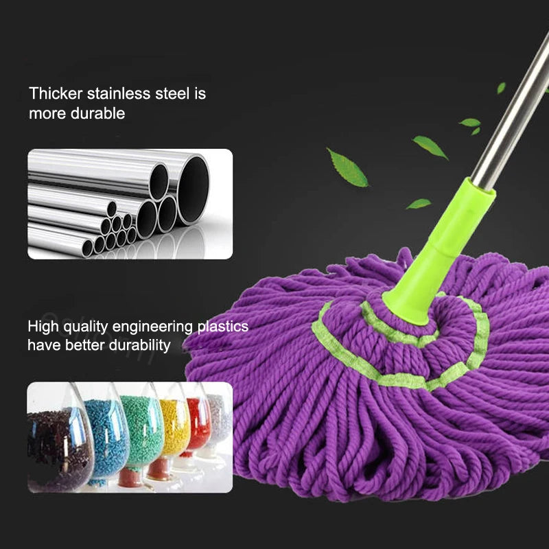 Easy Self Wringing Twist Mop,Microfiber Squeeze Mop,Replacement Mop Head,Dry & Wet Mop For Hardwood,Tile & Floor Cleaning