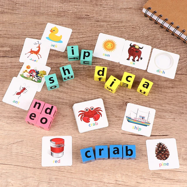 Jouet d'orthographe de mots anglais pour enfants, jeu de correspondance de lettres et de Puzzle, jeu de cerveau