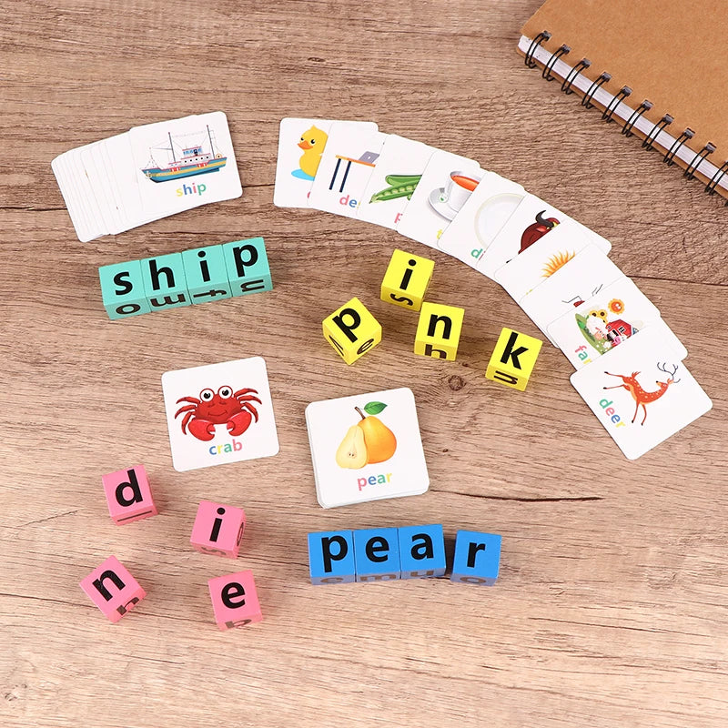 Jouet d'orthographe de mots anglais pour enfants, jeu de correspondance de lettres et de Puzzle, jeu de cerveau