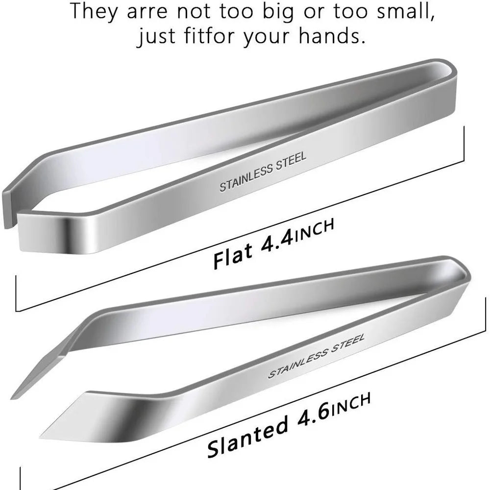 Pincettes plates et inclinées en acier inoxydable, outils pour enlever les os de poisson (4.6 pouces), Gadgets alimentaires de cuisine, outils pour fruits de mer