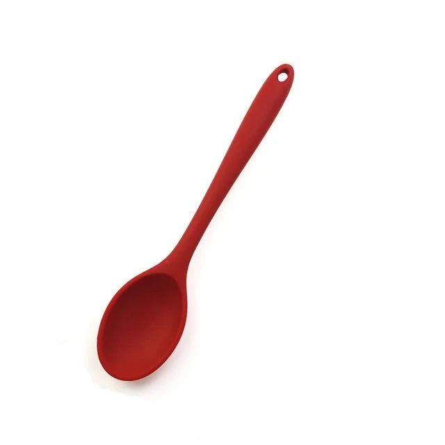 For Better Life 1Pc Soft Silicone Spoon Stirring  Long Handle Tableware Cooking Utensils Ladle Kitchen Accessories