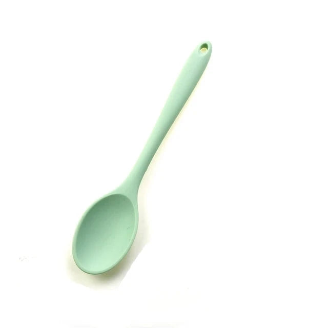 Para una vida mejor, cuchara de silicona suave para agitar, vajilla con mango largo, utensilios de cocina, cucharón, accesorios de cocina, 1 ud.