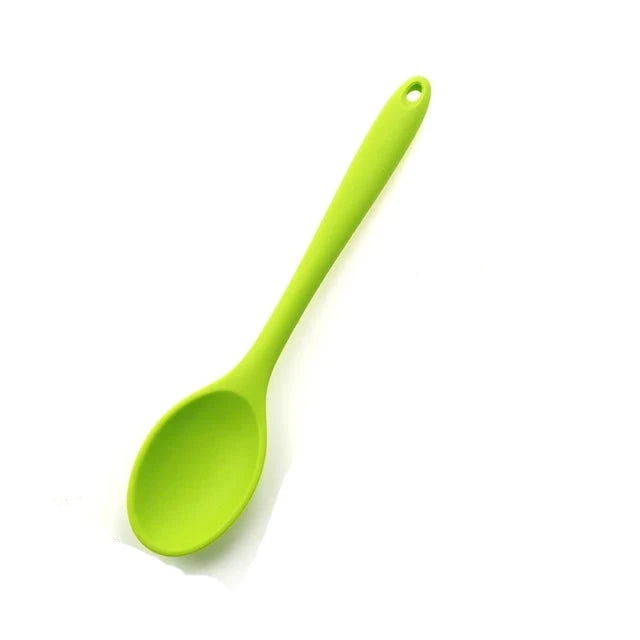 For Better Life 1Pc Soft Silicone Spoon Stirring  Long Handle Tableware Cooking Utensils Ladle Kitchen Accessories