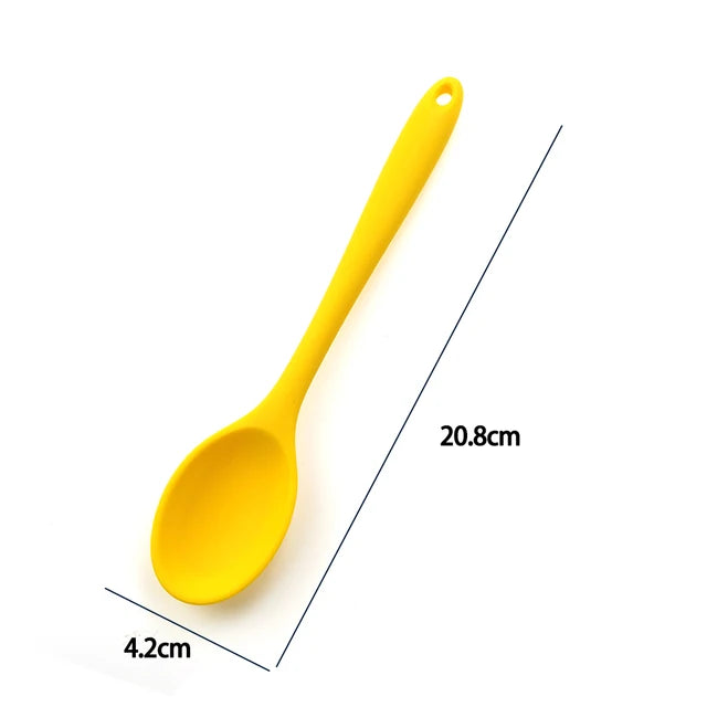 Para una vida mejor, cuchara de silicona suave para agitar, vajilla con mango largo, utensilios de cocina, cucharón, accesorios de cocina, 1 ud.