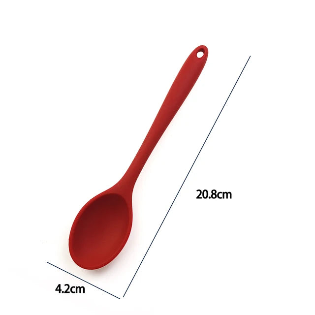 Cuillère en Silicone souple pour une meilleure vie, vaisselle à long manche, ustensiles de table, louche, accessoires de cuisine, 1 pièce