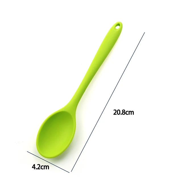 Cuillère en Silicone souple pour une meilleure vie, vaisselle à long manche, ustensiles de table, louche, accessoires de cuisine, 1 pièce