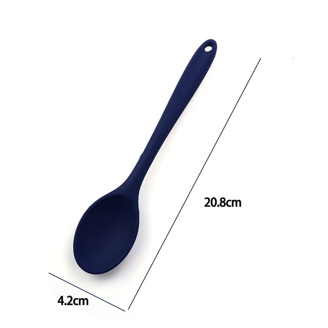 Cuillère en Silicone souple pour une meilleure vie, vaisselle à long manche, ustensiles de table, louche, accessoires de cuisine, 1 pièce