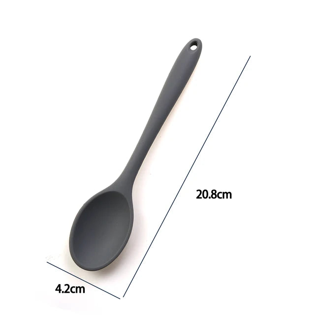 Cuillère en Silicone souple pour une meilleure vie, vaisselle à long manche, ustensiles de table, louche, accessoires de cuisine, 1 pièce