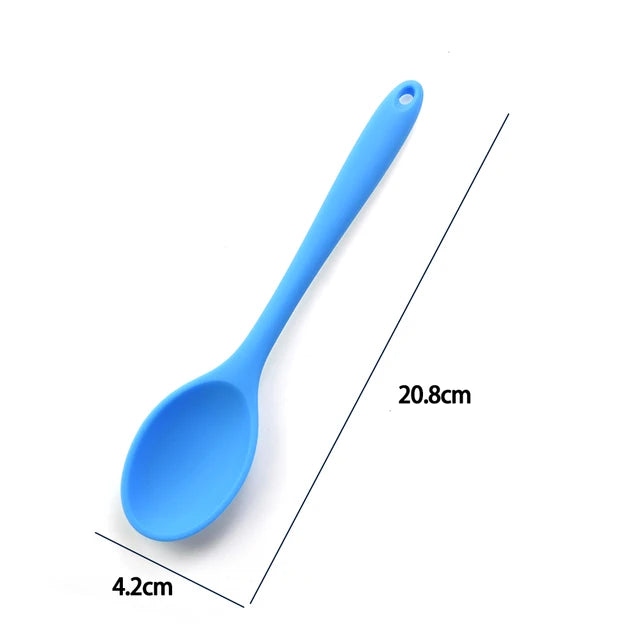 Cuillère en Silicone souple pour une meilleure vie, vaisselle à long manche, ustensiles de table, louche, accessoires de cuisine, 1 pièce