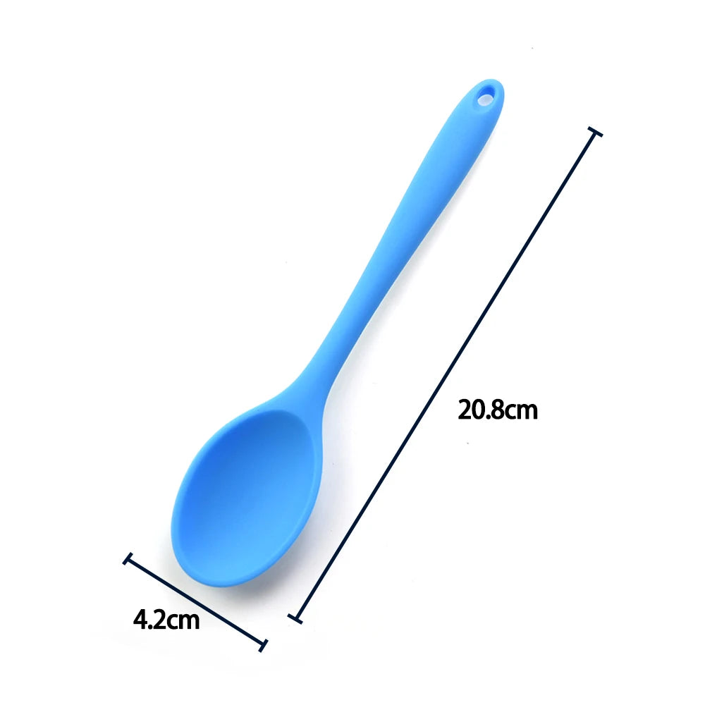 For Better Life 1Pc Soft Silicone Spoon Stirring  Long Handle Tableware Cooking Utensils Ladle Kitchen Accessories