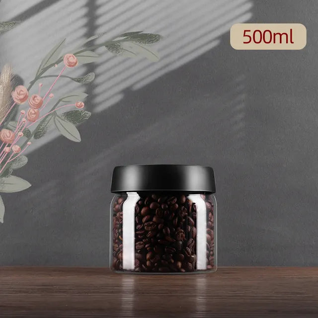 GIANXI Vacuum Sealed Jug Coffee Beans Glass Airtight Canister Food Grains Candy Keep Fresh Storage Jar Kitchen Accessories