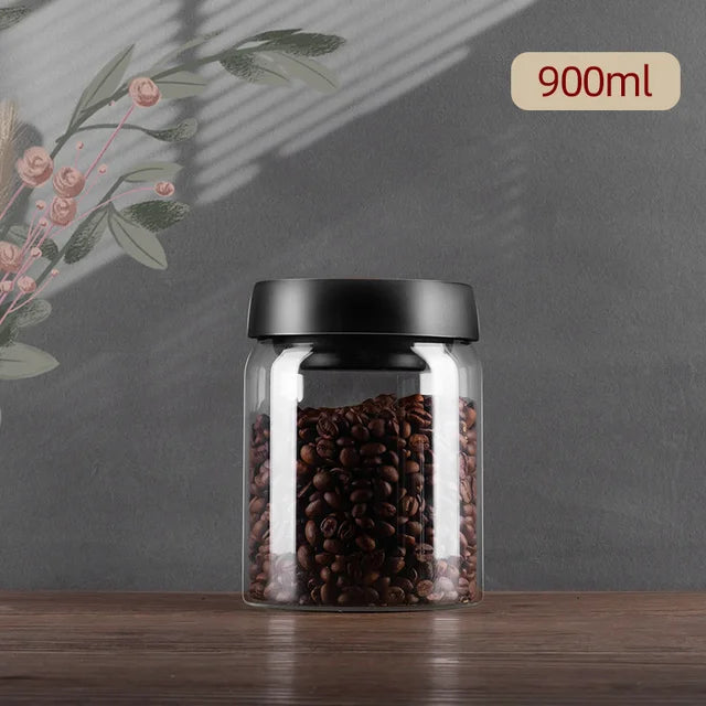 GIANXI Vacuum Sealed Jug Coffee Beans Glass Airtight Canister Food Grains Candy Keep Fresh Storage Jar Kitchen Accessories