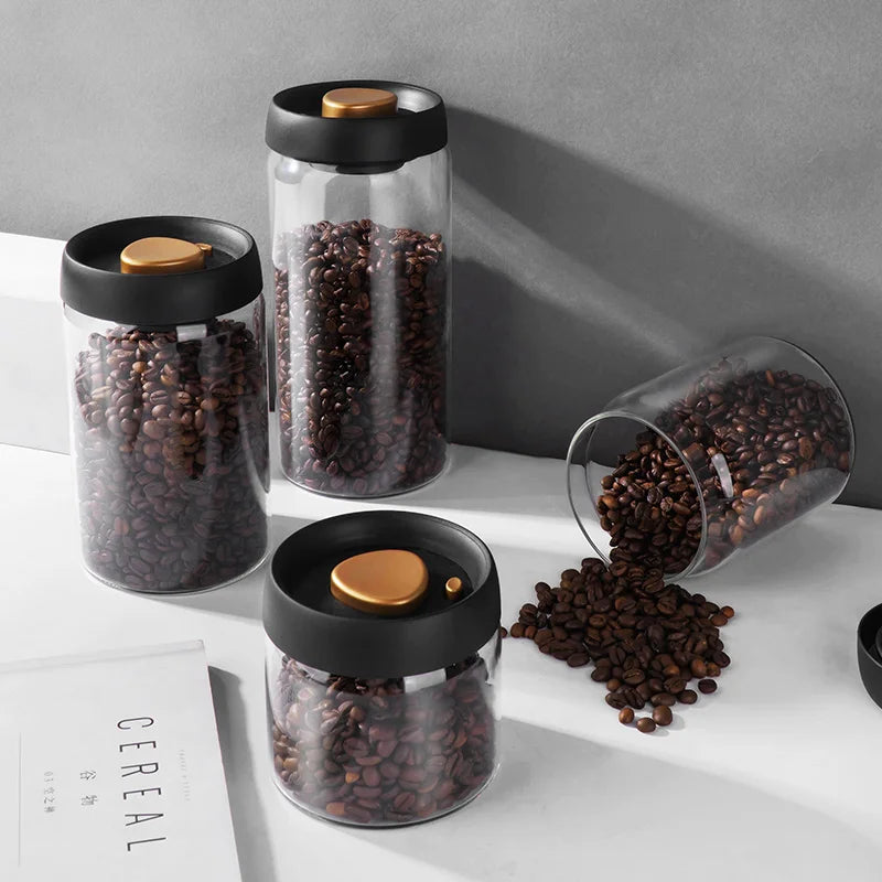 GIANXI – pichet scellé sous vide pour Grains de café, boîte hermétique en verre pour aliments, Grains, bonbons, pot de stockage frais, accessoires de cuisine