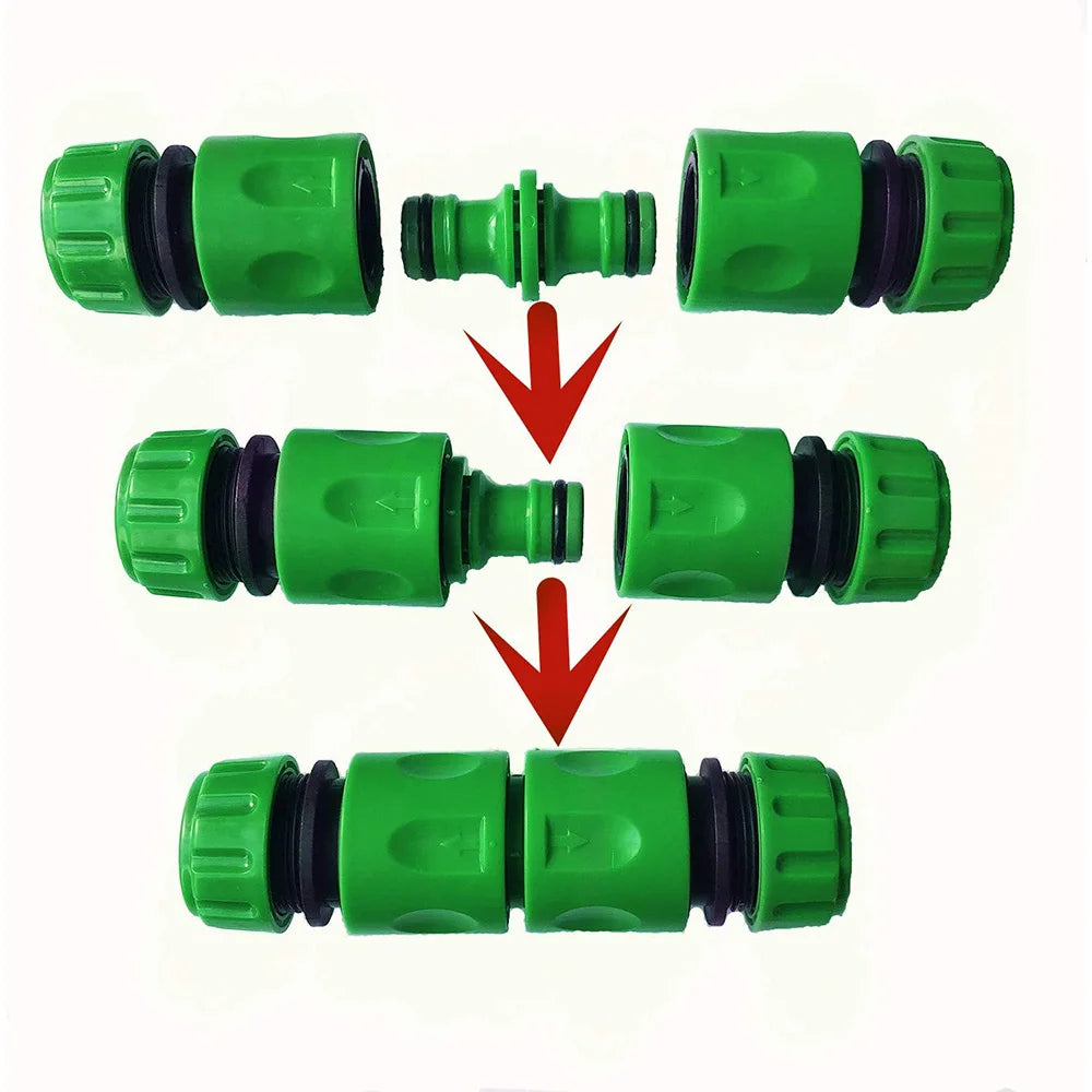 Garden Watering Hose ABS Quick Connector 1/2” End Double Male Hose Coupling Joint Adapter Extender Set For Hose Pipe Tube