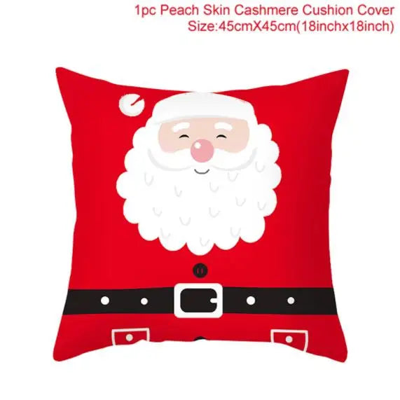 Santa Claus Cushion Cover Decoration for Home 2024 Gift Ornaments New Year 2025