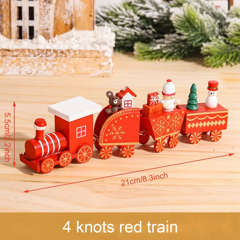 Christmas Wooden Train Merry Christmas Decoration for Home 2024 Christmas Ornaments Navidad Xmas Gift New Year 2025