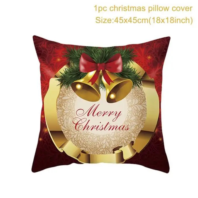 Santa Claus Cushion Cover Decoration for Home 2024 Gift Ornaments New Year 2025