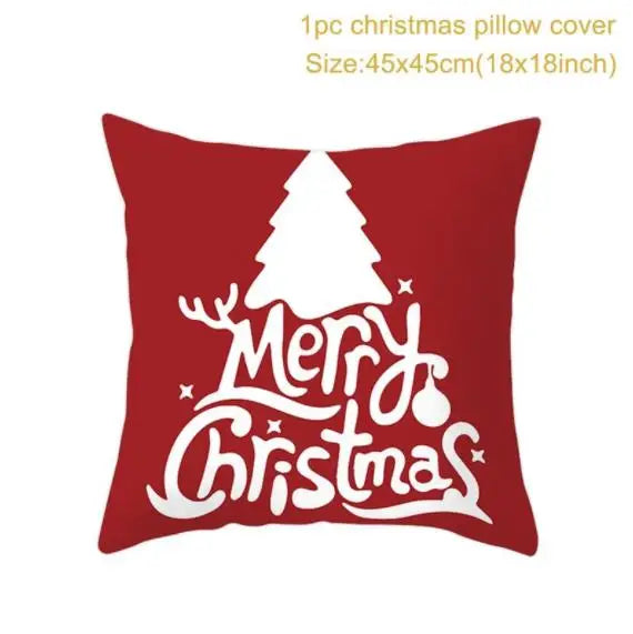 Santa Claus Cushion Cover Decoration for Home 2024 Gift Ornaments New Year 2025