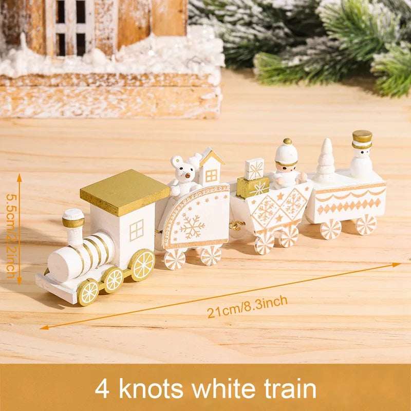 Christmas Wooden Train Merry Christmas Decoration for Home 2024 Christmas Ornaments Navidad Xmas Gift New Year 2025