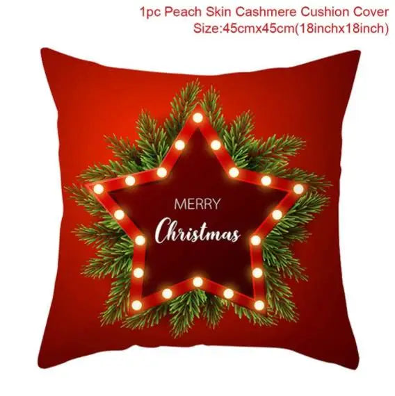 Santa Claus Cushion Cover Decoration for Home 2024 Gift Ornaments New Year 2025