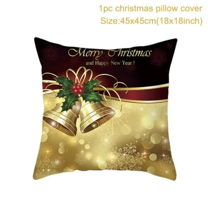 Santa Claus Cushion Cover Decoration for Home 2024 Gift Ornaments New Year 2025