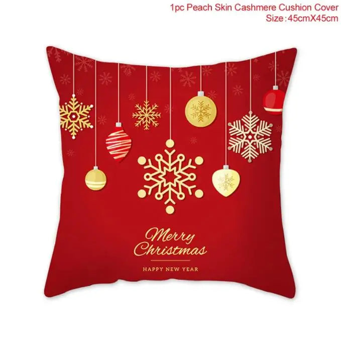 Santa Claus Cushion Cover Decoration for Home 2024 Gift Ornaments New Year 2025